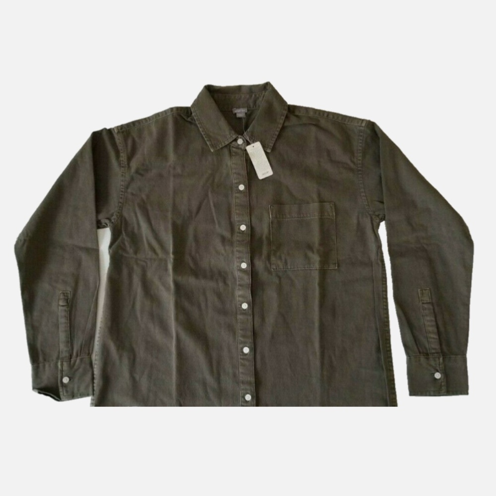 American Eagle Aerie Women's Army Green Button Shirt